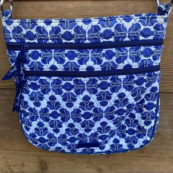 Vera Bradley Triple Zip Hipster Crossbody in Cobalt Tile - Picture 2 of 9